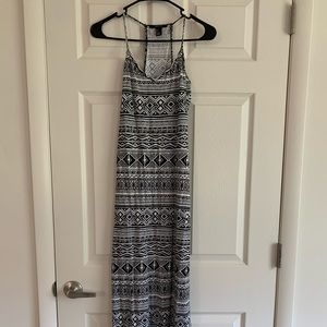 Patterned black and white maxi dress